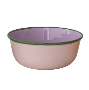 Enameled Stainless Steel Bowl w/ Colored Edge