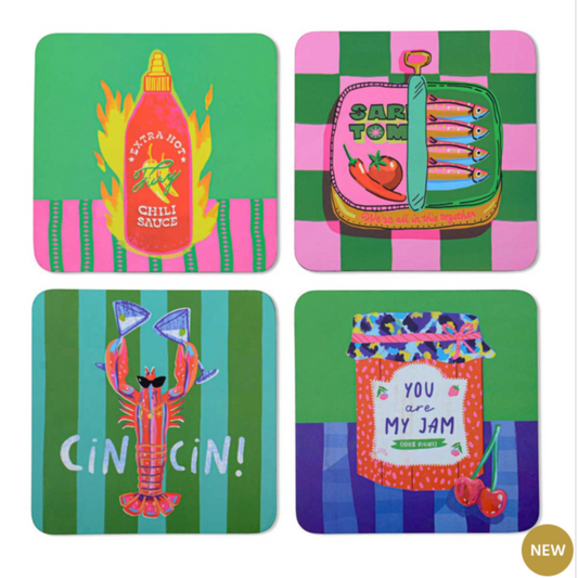 The Foodie Coasters - Set of 4