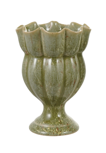 Creative Co-Op Footed Stoneware Vase