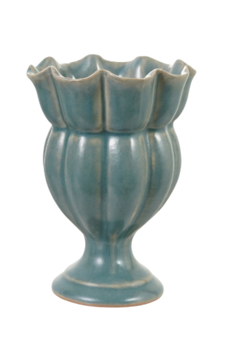 Creative Co-Op Footed Stoneware Vase