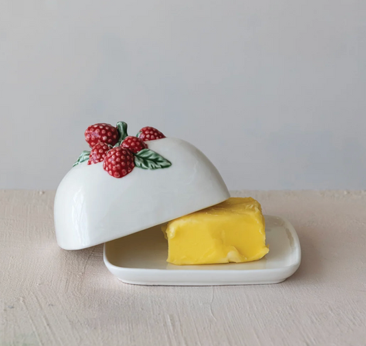 Raspberry Kissed Butter Dish