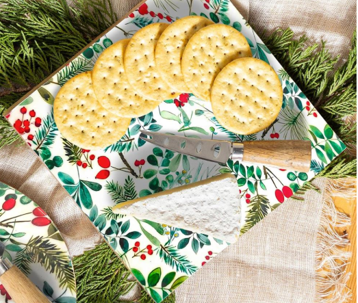 VivaStyle Poinsettia Serving Board w/ Knife