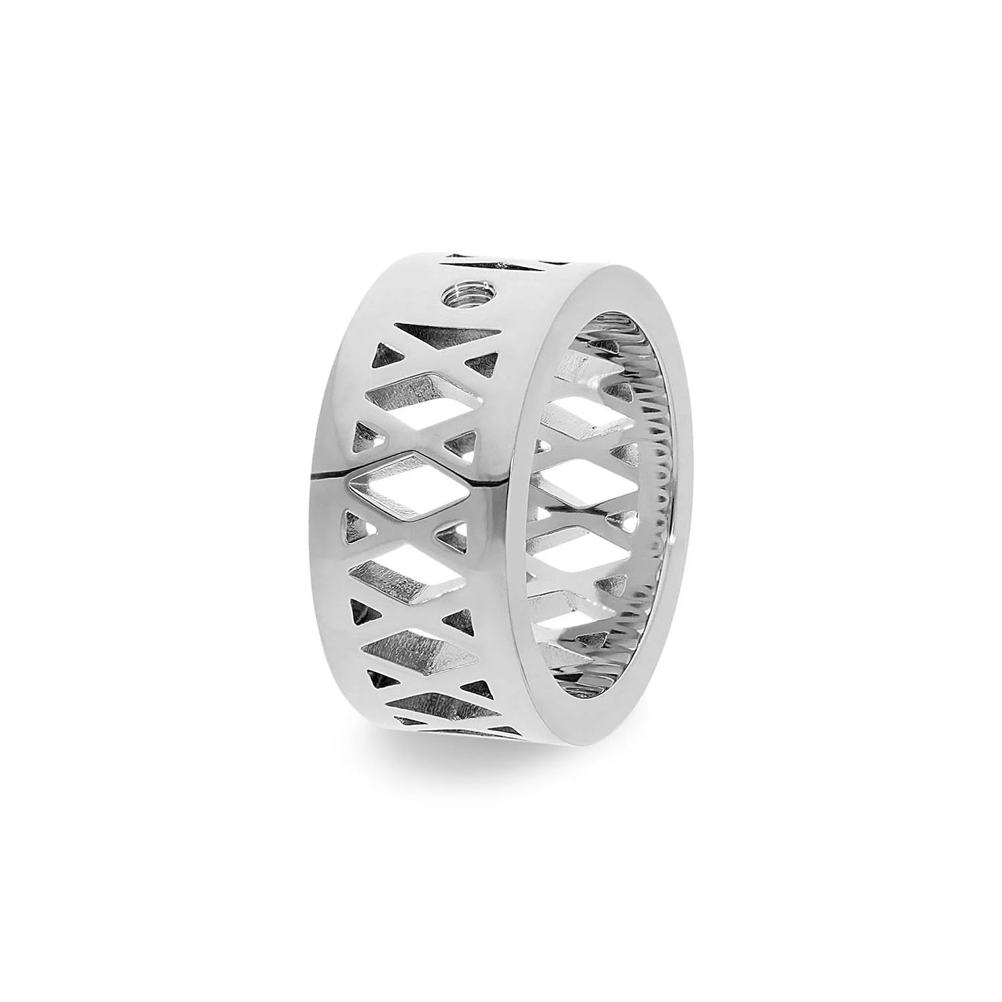 Qudo Silver Basic Rhombus Ring Rogeno