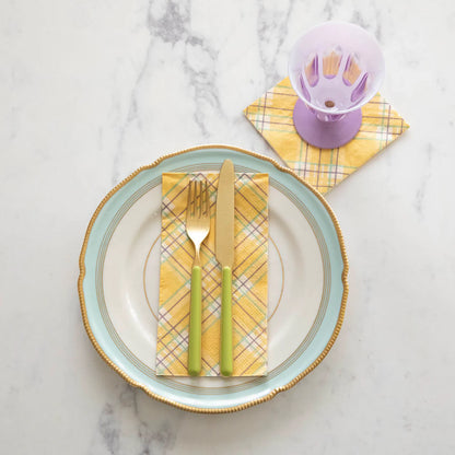 Yellow Plaid Guest Napkin