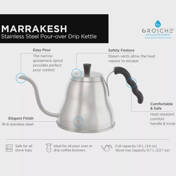 Marrakesh Stainless Steel Pour-Over Drip Kettle