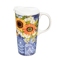 Sunflowers Ceramic Travel Mug & Gift Box - 17 oz.