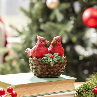 Snowbirds Cardinal Couple in Basket