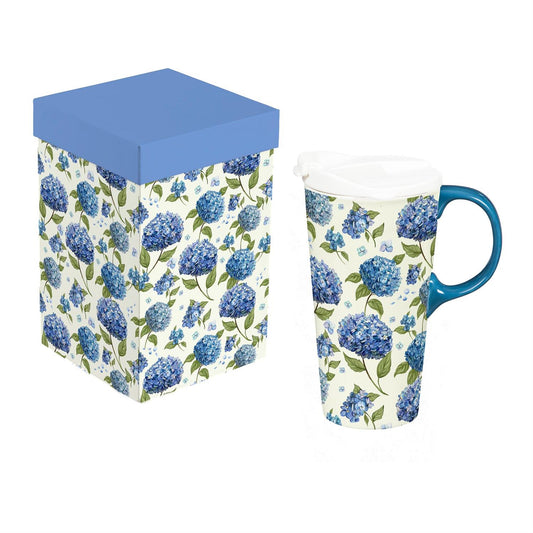 VivaStyle Hydrangeas Ceramic Perfect Cup with Gift Box