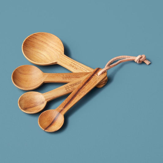 Teak Round Measuring Spoons