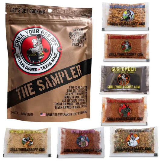 Grill Your Ass Off The Sampler: 7 Pack of Seasonings