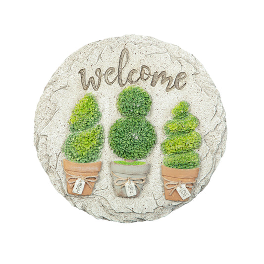 Welcome Topiary Garden Stone