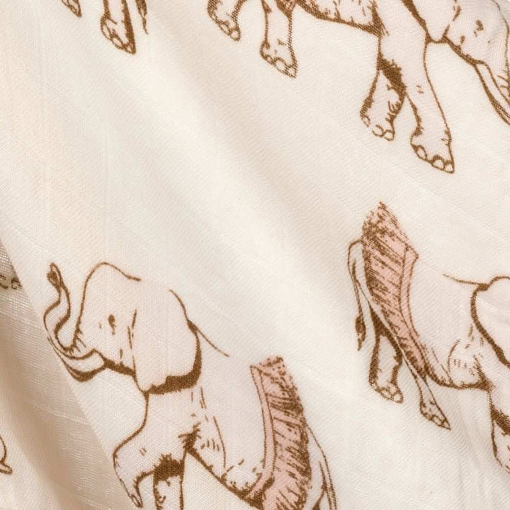 Tutu Elephant Bamboo Muslin Two-Piece Burp Cloth Set