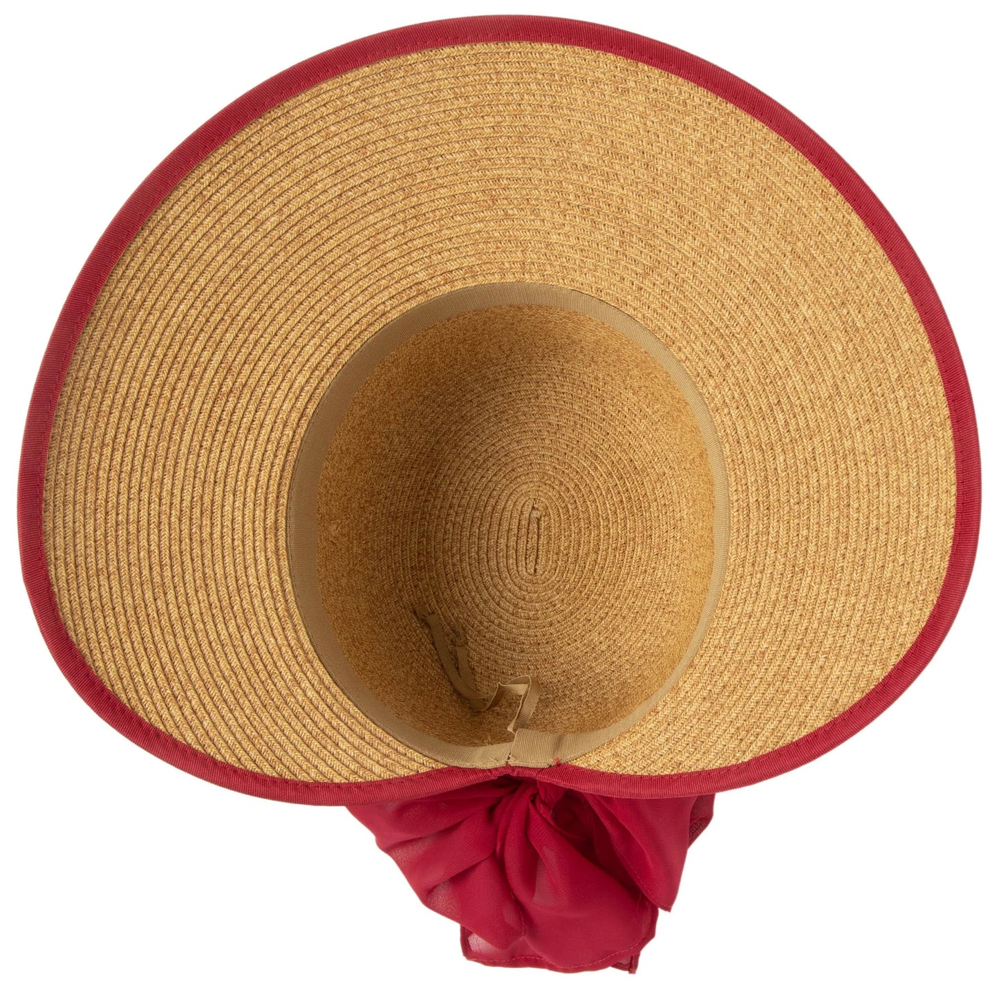 San Diego Hat Co. Brunch Date With Red Chiffon Tie