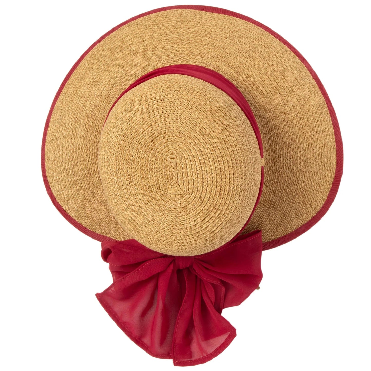 San Diego Hat Co. Brunch Date With Red Chiffon Tie
