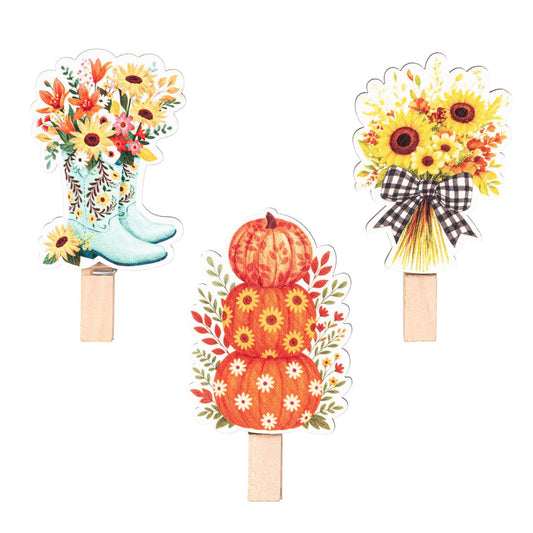 Set Of Three Wood Bag Clips