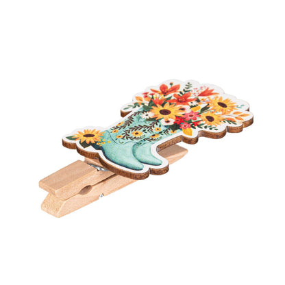 Set Of Three Wood Bag Clips