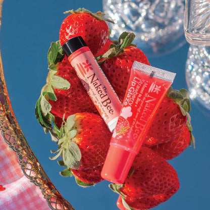 The Naked Bee Strawberry Lip Care Duo