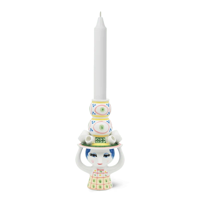 Bjørn Wiinblad Lady w/ Hat Candleholder - Yellow