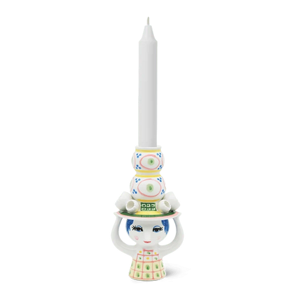Bjørn Wiinblad Lady w/ Hat Candleholder - Yellow