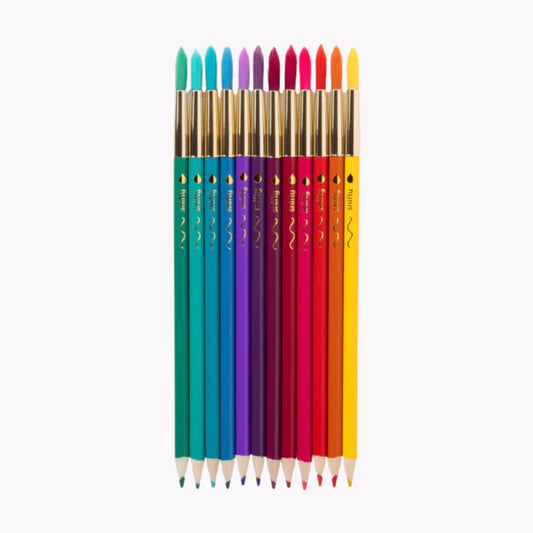 Watercolor Pencil + Paintbrush