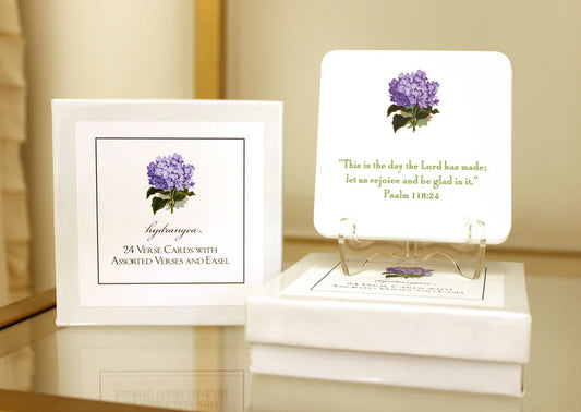 Verse Cards with Easel: Hydrangea