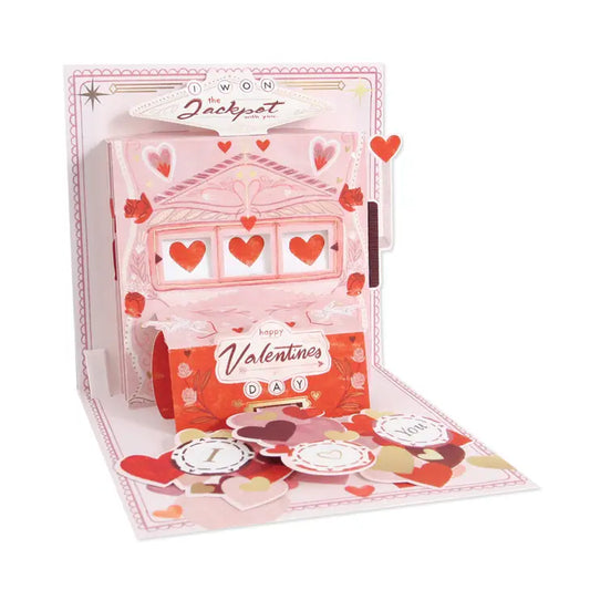 Hearts Jackpot - Pop Up Valentines Day Card with Envelope