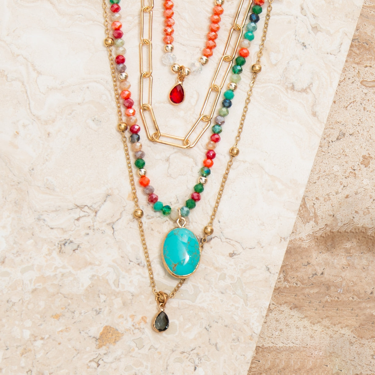 Sima Multi-Layered Beaded Necklace