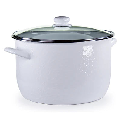 Solid 18 Qt Stock Pot, White