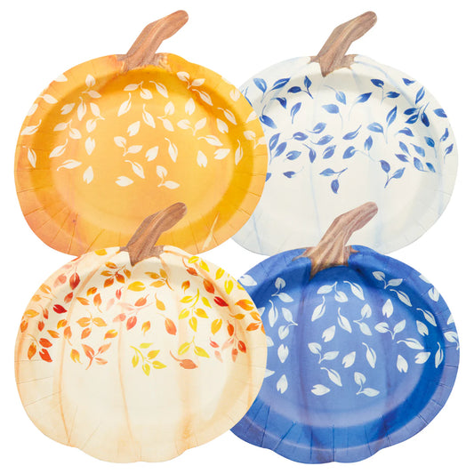 Pumpkin Die Cut Salad Plate Harvest Blues - Assorted 8 Pack