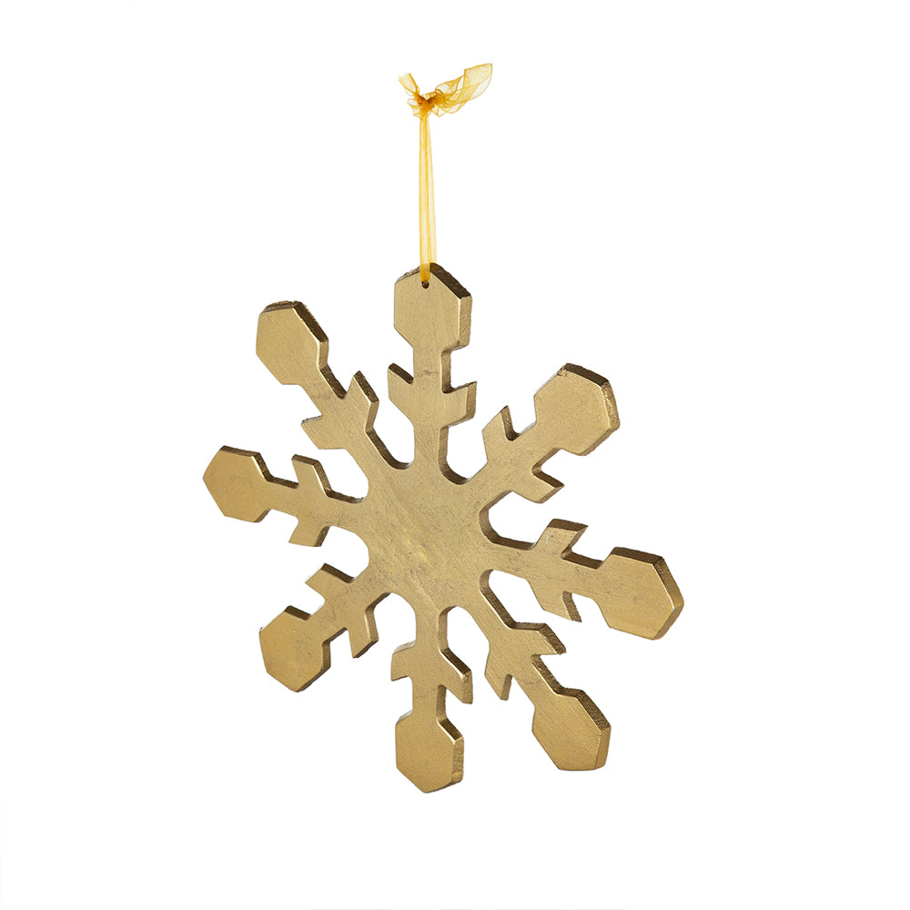 10.5x10.5" Gold Snowflake Ornament Decor