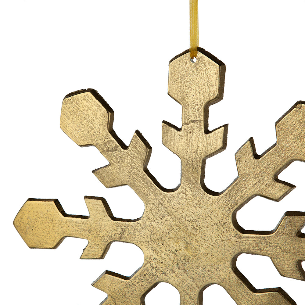 10.5x10.5" Gold Snowflake Ornament Decor