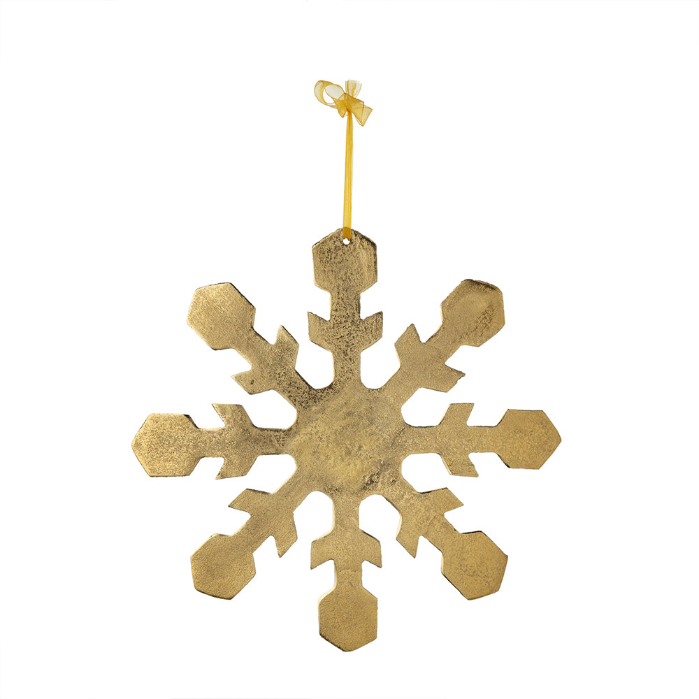 10.5x10.5" Gold Snowflake Ornament Decor