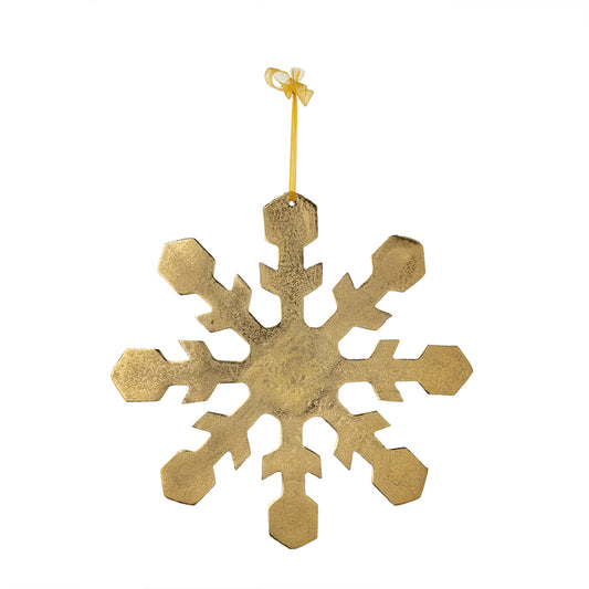 10.5x10.5" Gold Snowflake Ornament Decor