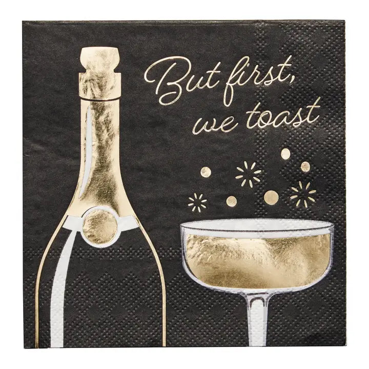 Champagne Bottle Paper Cocktail Napkin