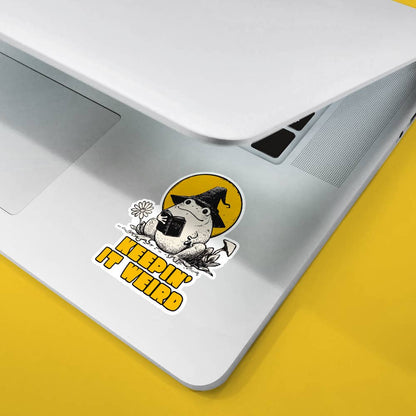 Keepin' It Weird Wizard Frog Sticker