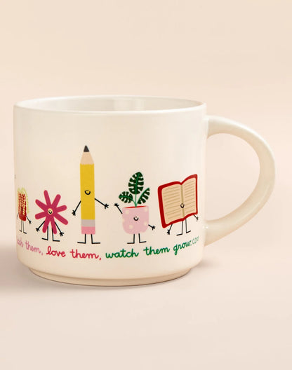 Teach Them Love Them Watch Them Grow Ceramic Mug - Cream