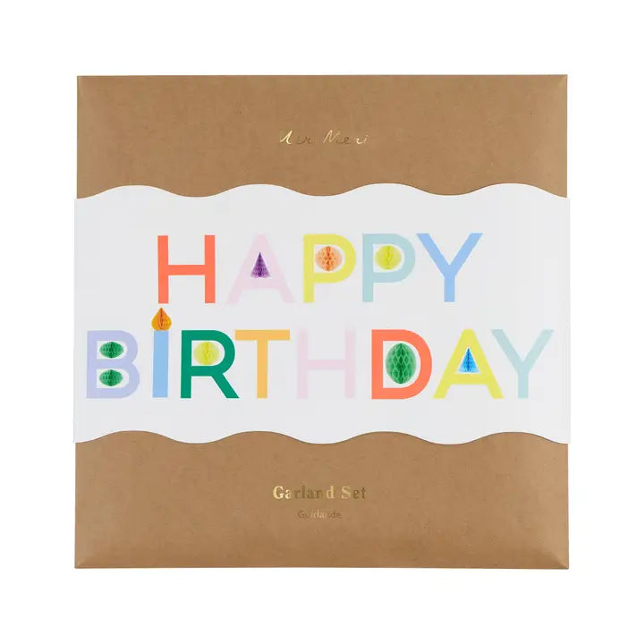 Honeycomb Happy Birthday Garland Set