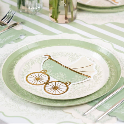 Sage Baby Carriage Beverage Napkins