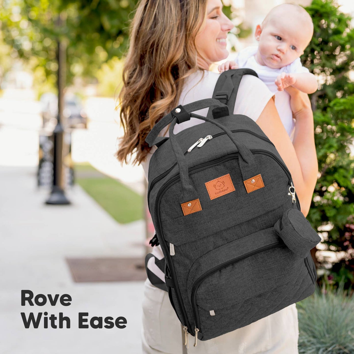 KeaBabies Rove Diaper Backpack- Charcoal