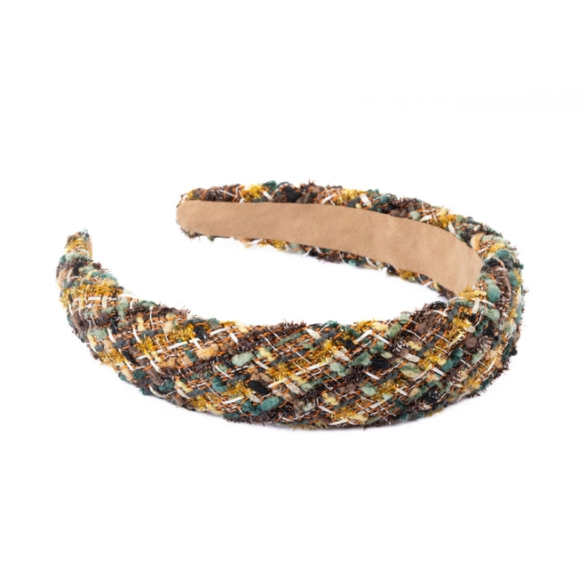 Camilla Non-Slip Colorful Plaid Boucle Headbands