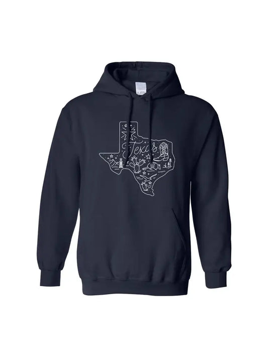 Around Texas Navy Hoodie