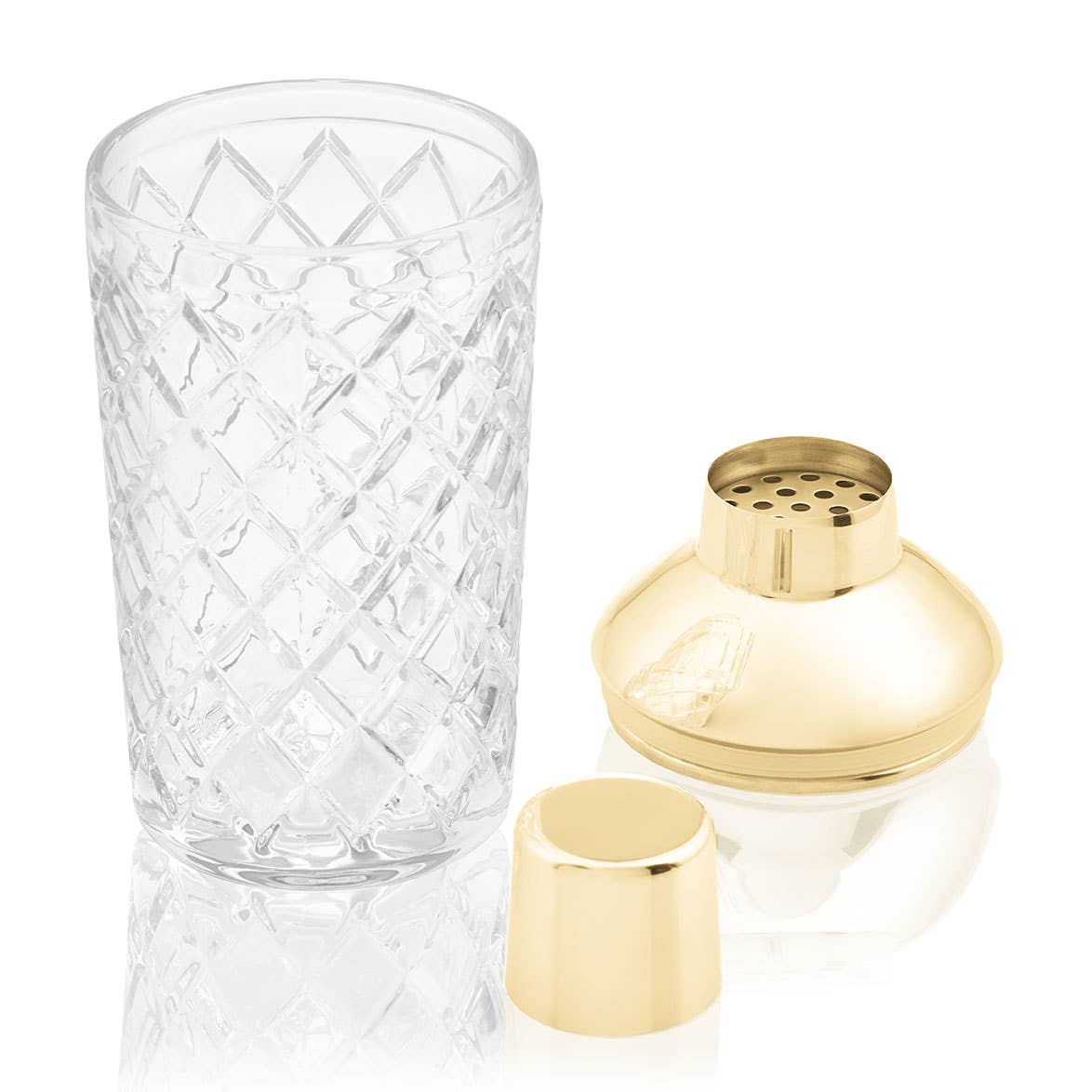 Glass Cocktail Shaker - Gold