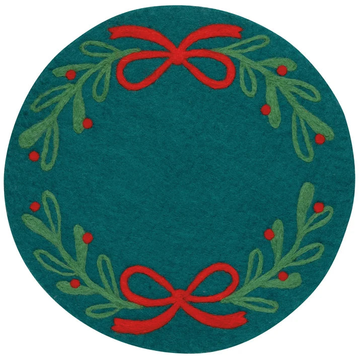 Mistletoe Felted Wool Placemat