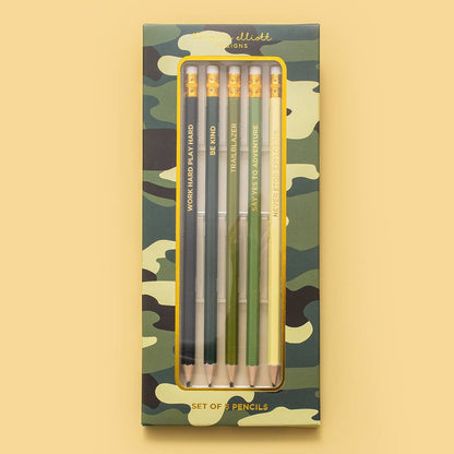 Camouflage Motivational Pencil Set