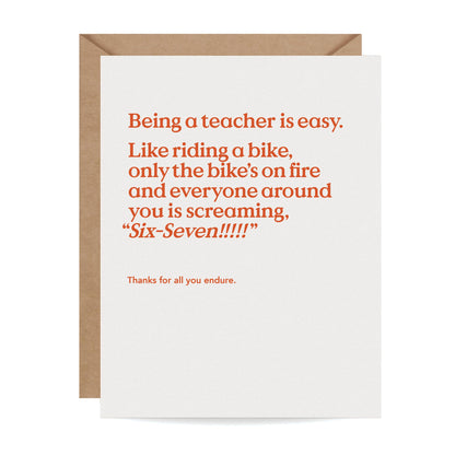 Funny Teacher Thank You Card