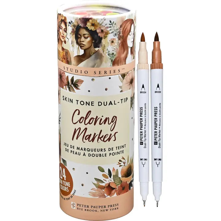 Dual-Tip Skin Tone Markers - Set of 24