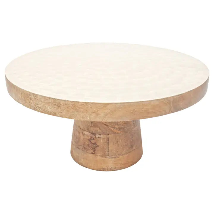 Mother of Pearl And Wood Cake Stand