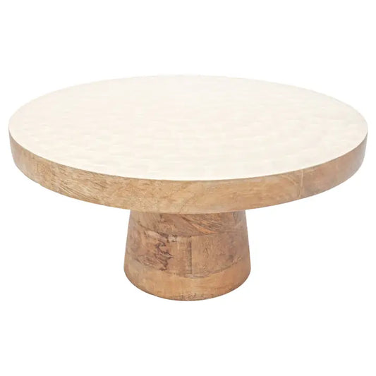 Mother of Pearl And Wood Cake Stand