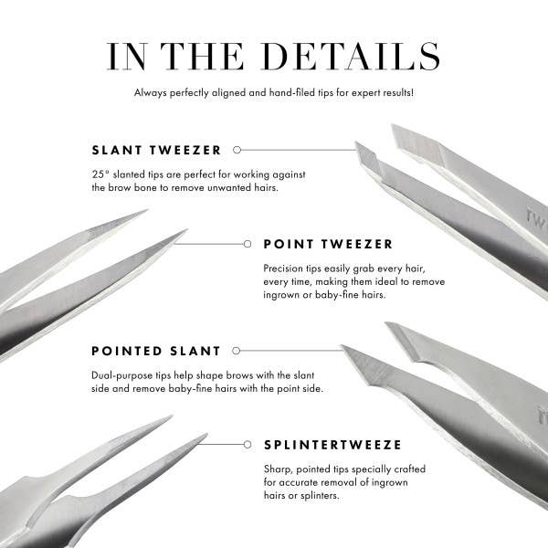 Tweezerman Slant Tweezer - Platinum Silver