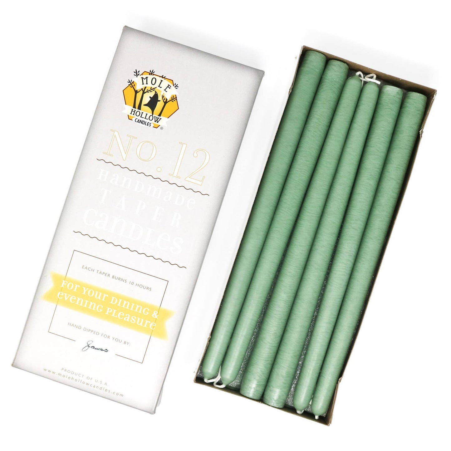 Misty Green - Taper Candles